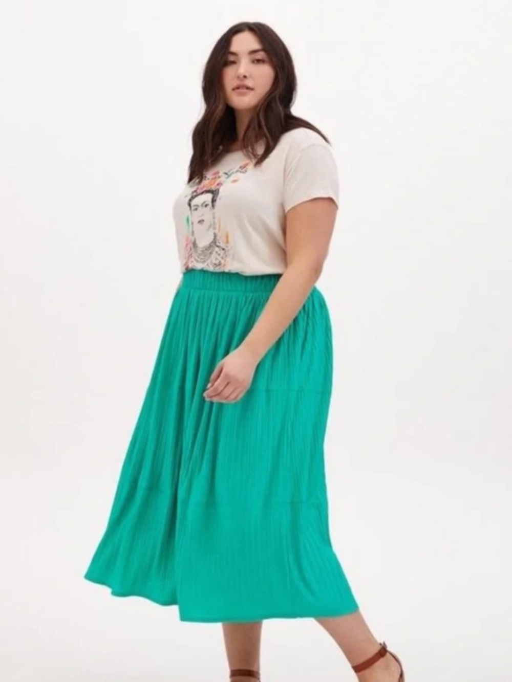 Torrid Size 6 Dynasty Green Maxi Knit Pleated Skirt